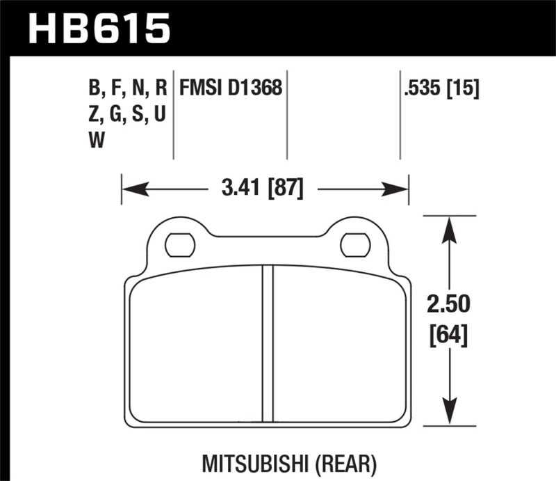 Hawk EVO X HPS Street Rear Brake Pads