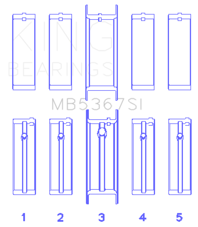 King GMC 2.4L (146cu) I4 Ecotec Main Bearing Set - (Size 0.25 Oversized)
