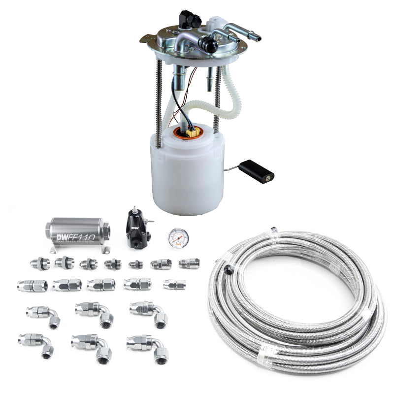 DeatschWerks 05-19 Yukon/Tahoe/Suburban DW400 Pump Module and Return SS PTFE Plumbing Kit