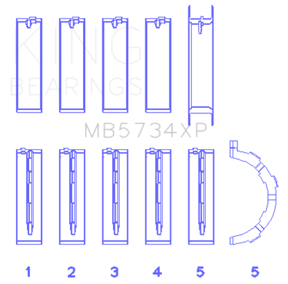 King Engine Bearings Ford Mustang 302 Coyote (Size STDX) Performance Main Bearing Set