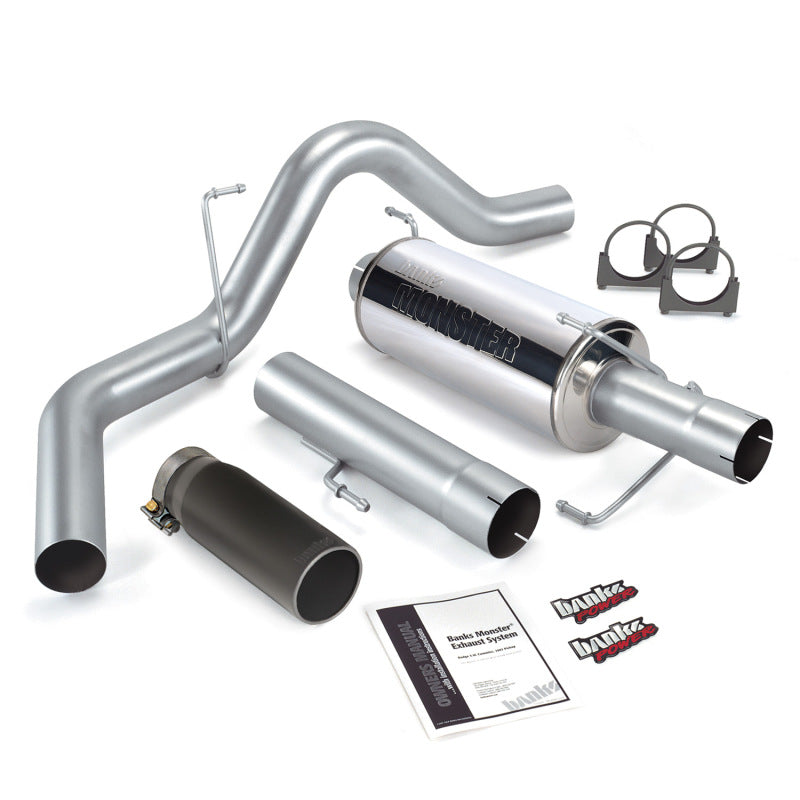 Banks Power 04-07 Dodge 5.9L 325Hp SCLB/CCSB Monster Exhaust System - SS Single Exhaust w/ Black Tip