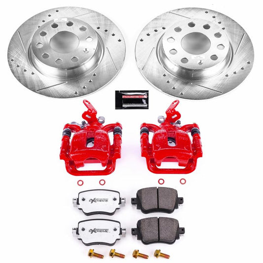 Power Stop 15-18 Volkswagen Golf Rear Z26 Street Warrior Brake Kit w/Calipers