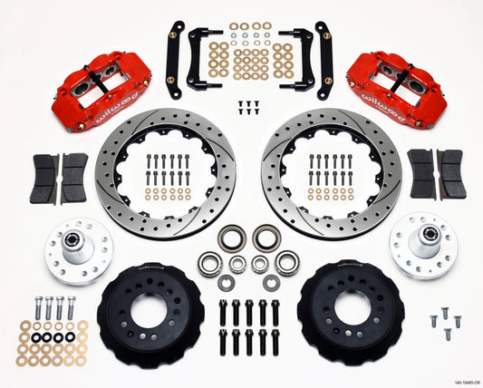 Wilwood Narrow Superlite 6R Front Hub Kit 12.88in Drill Red 70-78 Camaro (*Line Kit Needed*)