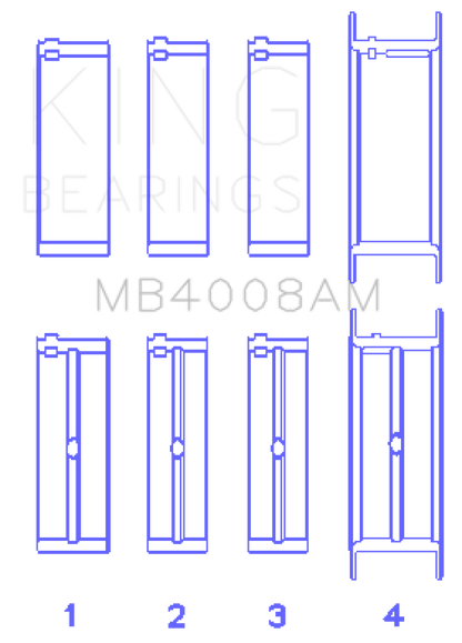 King Engine Bearings Nissan VG20E/VG20DET V6 (Size 0.5) Main Bearing Set