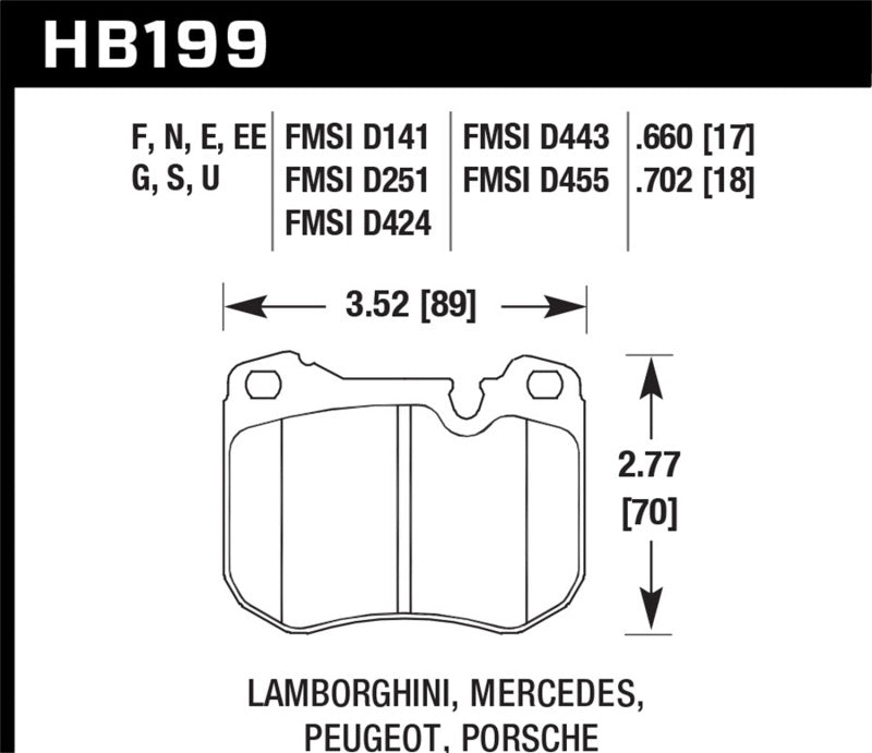 Hawk 79-83 PeuGeot 504 Station Wagon Front ER-1 Brake Pads