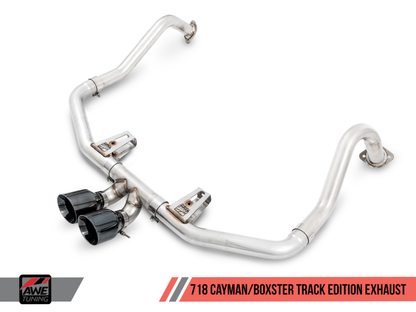 AWE Tuning Porsche 718 Boxster / Cayman Track Edition Exhaust - Chrome Silver Tips