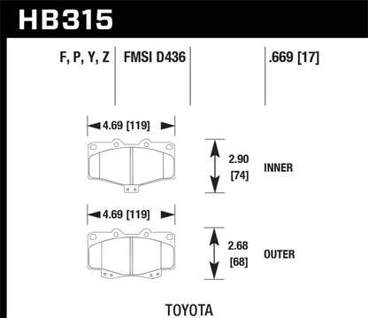 Hawk Performance Ceramic Street Brake Pads