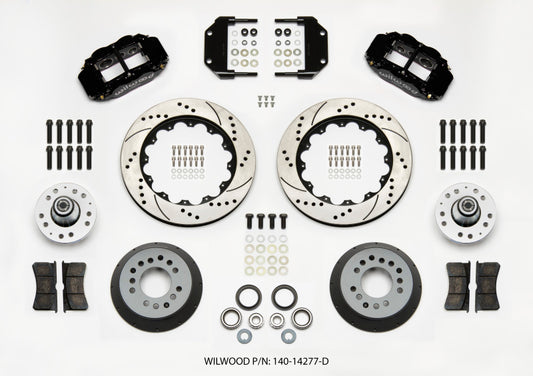 Wilwood Narrow Superlite 6R Front Hub Kit 14.00in Drilled Magnum Force Drop Spindle