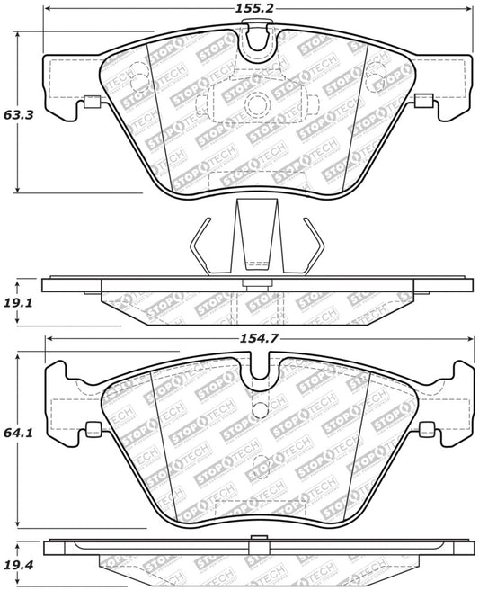 StopTech 06-16 BMW 325i Street Select Brake Pads - Front