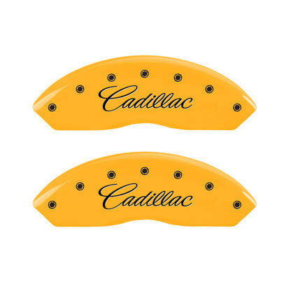 MGP 4 Caliper Covers Engraved Front Cadillac Rear CTS Yellow Finish Black Char 2004 Cadillac CTS