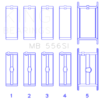 King Engine Bearings Chevrolet 396/400/427/502 (Undersize 0.30in) SI-Series Main Bearing Set
