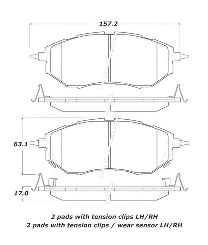 StopTech Street Touring 05-08 Legacy 2.5 GT Front Brake Pads