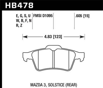 Hawk 13-14 Ford Focus ST / Mazda/ Volvo Performance Ceramic Street Rear Brake Pads