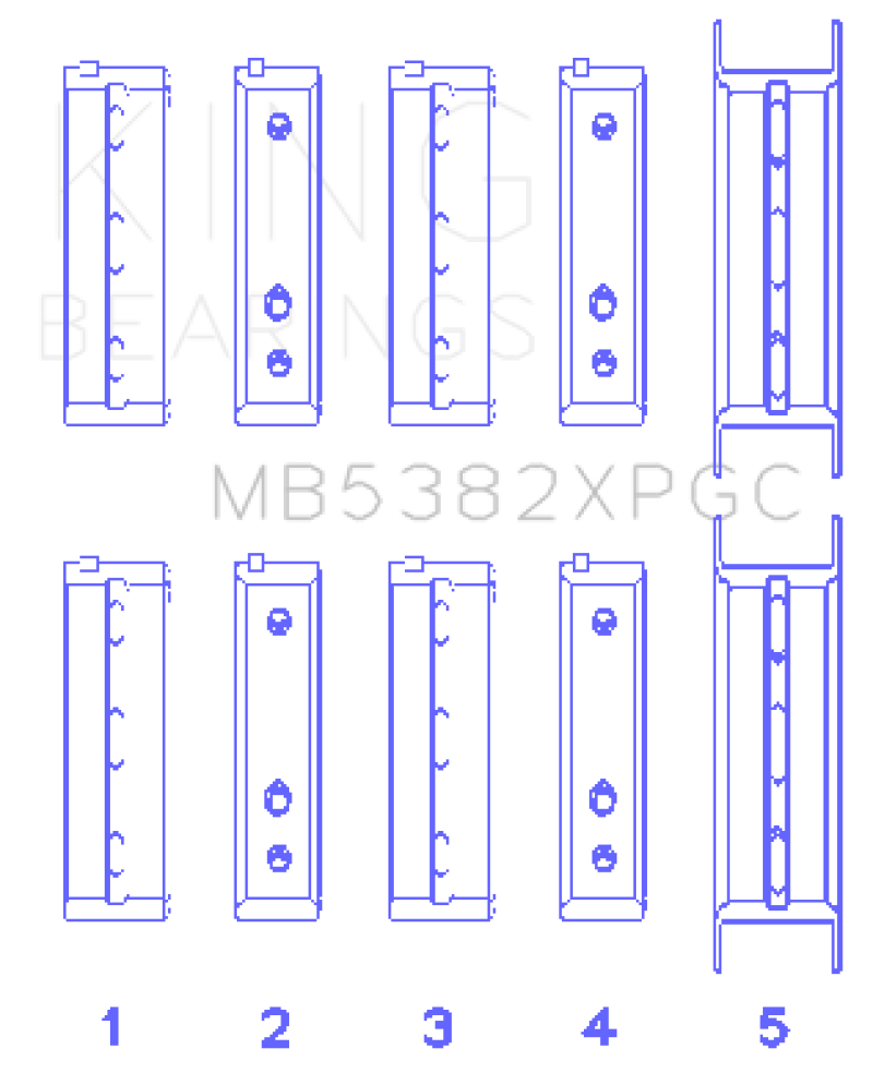 King Subaru EJ20/EJ22/EJ25 Including Turbo pMaxKote Performance Main Bearing Set - Size +.026mm