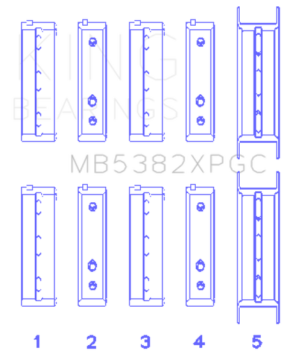 King Subaru EJ20/EJ22/EJ25 Including Turbo pMaxKote Performance Main Bearing Set - Size +.026mm