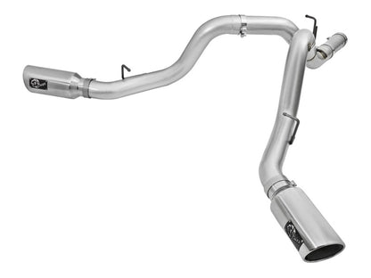 aFe Atlas Exhaust 4in Dual DPF-Back Al Steel w/ Pol Tips 16-17 GM Diesel Truck V8-6.6L (td) LML