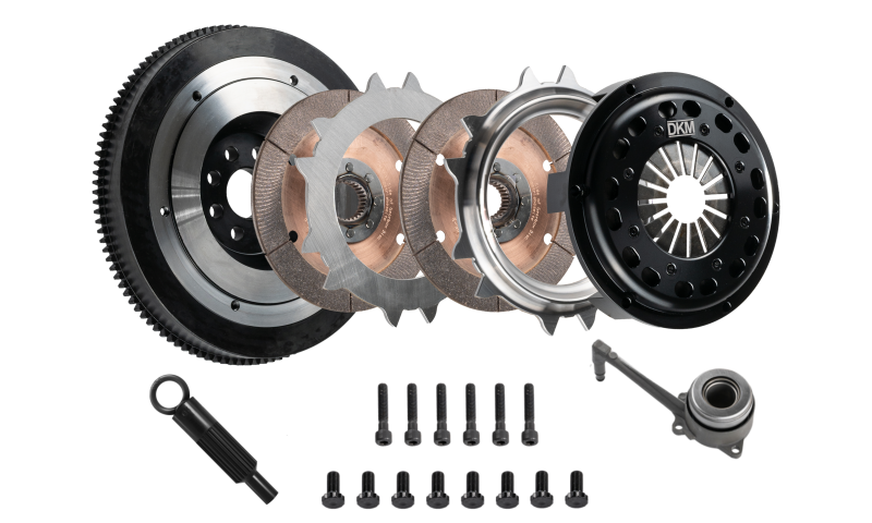 DKM Clutch VW/Audi 2.0L TSI (8 Bolt) Ceramic Twin Disc MR Clutch w/Flywheel (650 ft/lbs Torque)