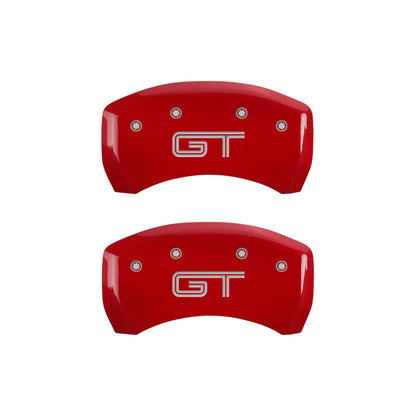 MGP 4 Caliper Covers Engraved Front Mustang Engraved Rear GT Yellow finish black ch