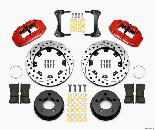 Wilwood Narrow Superlite 4R Front Kit 12.19in Drilled Red 87-89 Jeep YJ