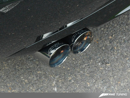 AWE Tuning Audi B7 A4 3.2L Track Edition Quad Tip Exhaust - Diamond Black Tips