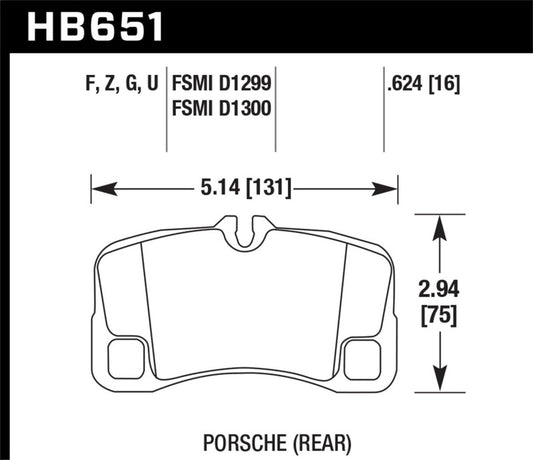 Hawk 12-13 Porsche 911 Turbo HPS 5.0 Rear Brake Pads