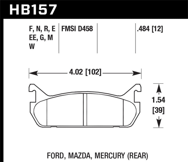 Hawk 89-93 Mazda Miata/MX-5 1.6L Black Race Rear Brake Pads