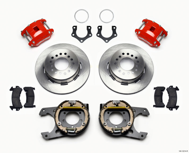 Wilwood D154 P/S Park Brake Kit Red Mopar/Dana 2.36in Off w/Snap Ring Brng