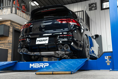 MBRP 2022 Volkswagon Golf R MK8 T304 Stainless Steel 3in Cat-Back, Quad Rear Exit- Carbon Fiber Tips