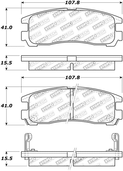 StopTech Street Touring 4/89-99 Mitsubishi Eclipse GST Rear Brake Pads