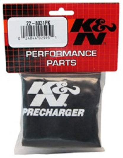 K&N Universal Precharger Round Tapered Filter Wrap Black 4in Top ID / 4.5in Base ID / 6.5in Height