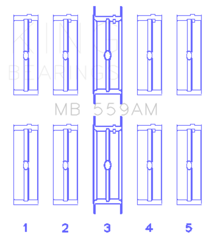 King Engine Bearings Ford 330/352/360/390/410/428 Engine Main Bearing Set