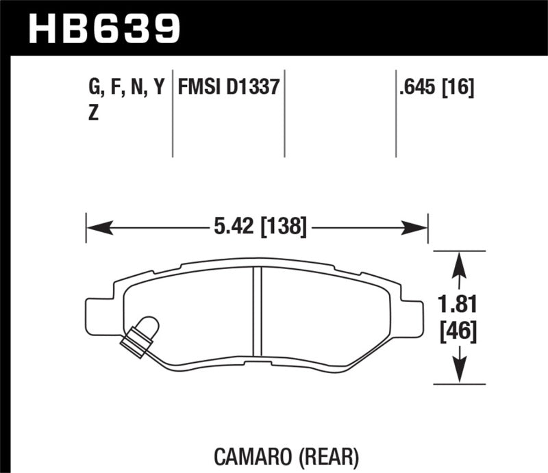 Hawk 2008-14 Cadillac CTS / 10-15 Chevy Camaro HPS 5.0 Rear Brake Pads