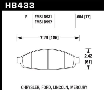 Hawk 03-11 Ford Crown Victoria HPS 5.0 Front Brake Pads