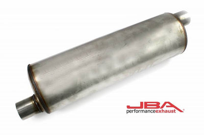 JBA Universal Chambered 304SS Muffler 22in x 7in Round 2.5in Offset/Offset