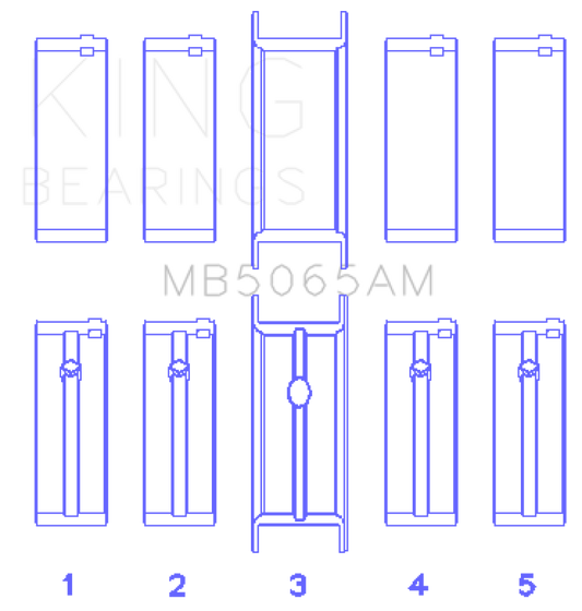 King Engine Bearings Chrysler/Mitsubishi 122ci 2.0L (Size STD) Main Bearing Set