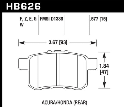 Hawk 11-14 Acura TSX HPS 5.0 Rear Brake Pads