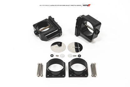 AMS Performance 2009+ GT-R R-35 Alpha CNC Big Bore Throttle Body Set w/ Standard Hose Flanges