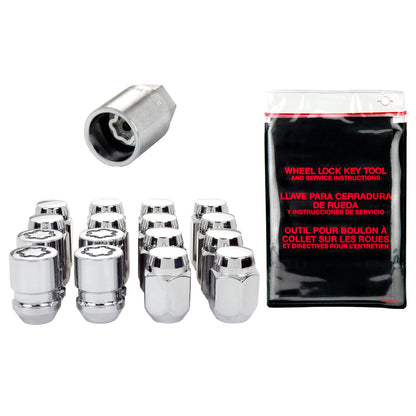 McGard 5 Lug Hex Install Kit w/Locks (Cone Seat Nut) M12X1.25 / 13/16 Hex / 1.28in. Length - Chrome