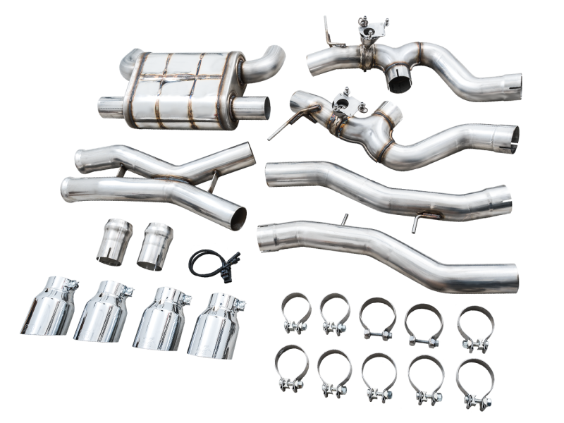 AWE Tuning SwitchPath Cat-Back Exhaust for BMW G8X M3/M4 - Chrome Silver Tips
