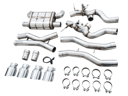 AWE Tuning SwitchPath Cat-Back Exhaust for BMW G8X M3/M4 - Chrome Silver Tips