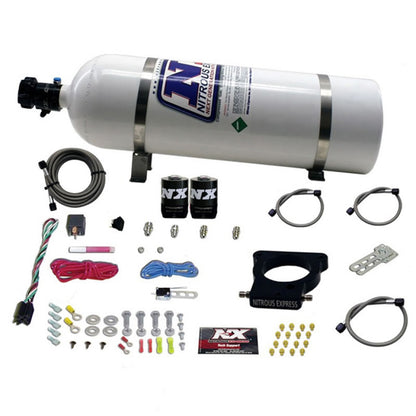 Nitrous Express GM LS 78mm 3-Bolt Nitrous Plate Kit (50-350HP) w/15lb Bottle