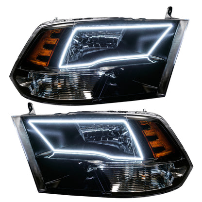 Oracle 09-17 RAM 1500 Quad Pre-Assembled Headlights Blk Housing - w/ Simple Controller
