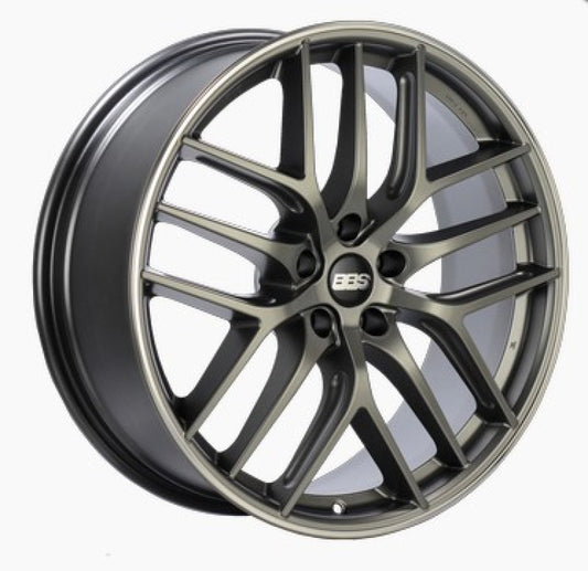 BBS CC-R 19x8 5x112 ET44 Satin Platinum Polished Rim Protector Wheel - 82mm PFS Required