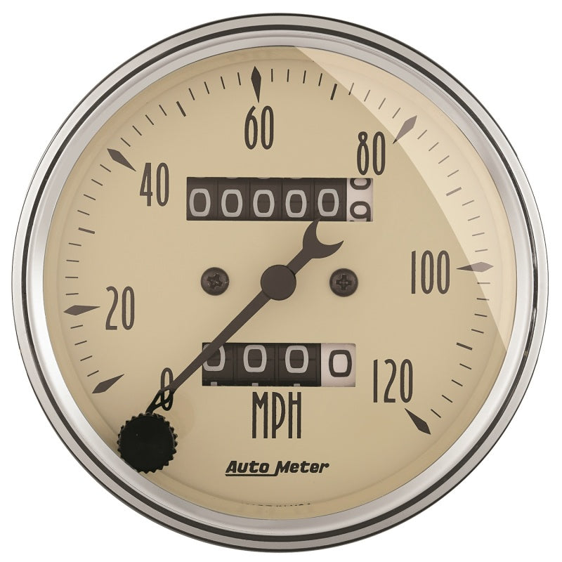 AutoMeter Gauge Kit 5 Pc. 3-1/8in. & 2-1/16in. Mech. Speedo. Wtmp & Oilp Antique Beige