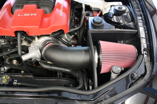 JLT 12-15 Chevrolet Camaro ZL1 Black Textured Big Air Intake Kit w/Red Filter - Tune Req