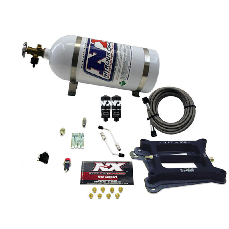 Nitrous Express 4150 Hitman 4-BBL Nitrous Kit (100-200HP) w/10lb Bottle