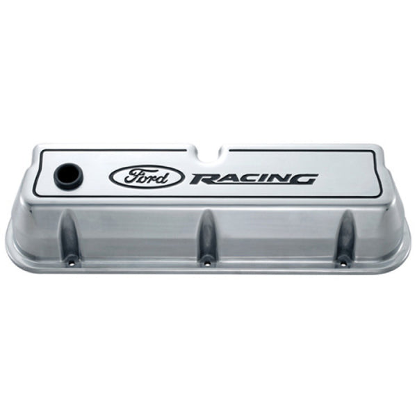 Ford Racing Logo Die-Cast Black Valve Covers Polished ...