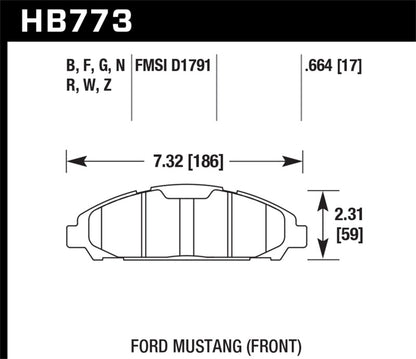 Hawk 15-17 Ford Mustang HPS 5.0 Front Brake Pads