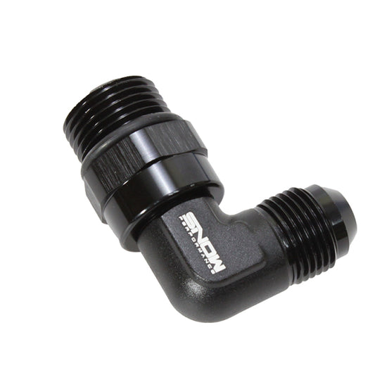 Snow -10 ORB to -8AN 90 Degree Swivel Fitting (Black)