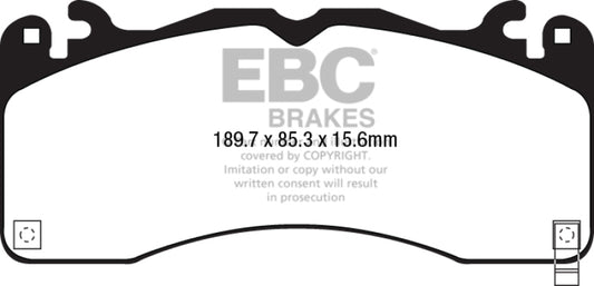 EBC 2015+ Ford Mustang (6th Gen) 2.3L Turbo (GT Package) Ultimax2 Front Brake Pads